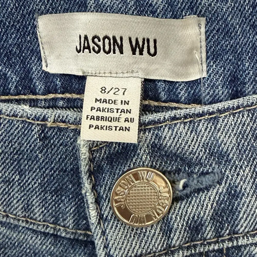 Jason Wu Barrel Ankle Jeans Size 8/27 Blue Salt Lake Wash Cotton NWT - Picture 8 of 12